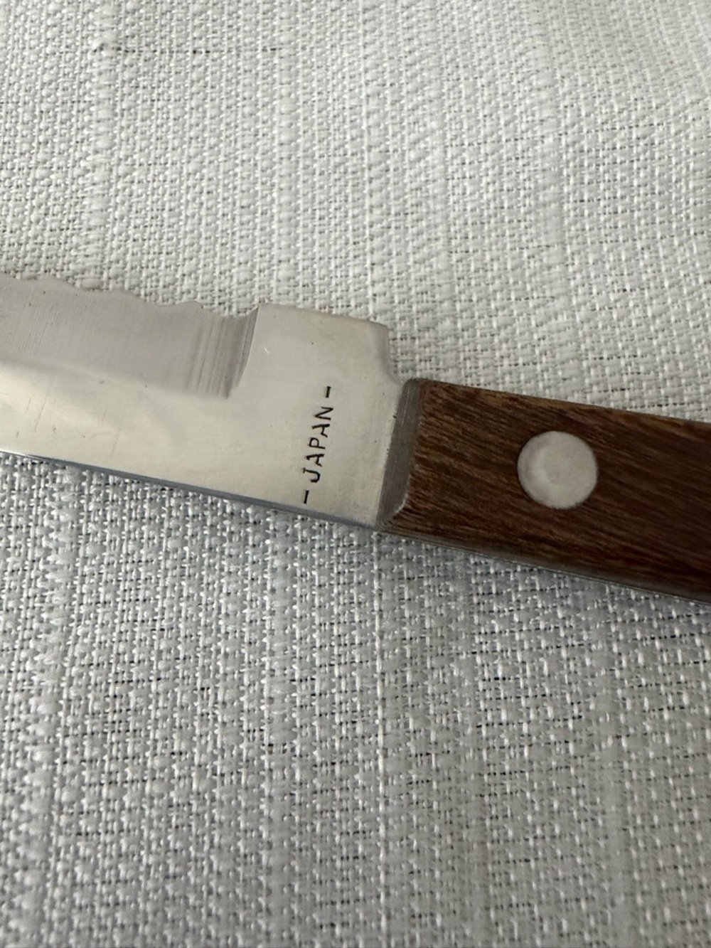 Vintage Stainless Serrated Knife Wood Handle 
R.S. Made in Japan Exc Cond
(F144) - Picture 6 of 10